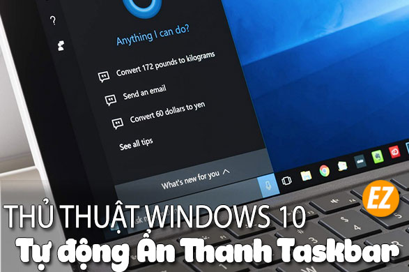 Tự động ẩn thành taskbar trên windows 10