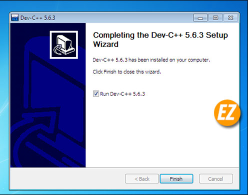 Kết thúc quá trình cài đặt phần mềm Dev C++ - tải dev c++ mới nhất