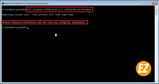 Dùng lệnh SFC scannow