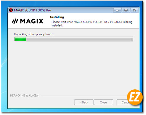 Quá trình cài đặt tự động phần mềm Magix sound Forge Pro 14