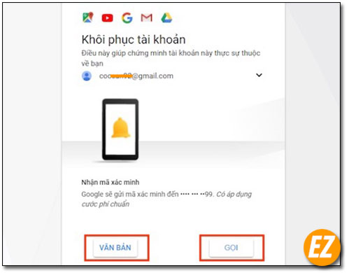 Chọn 1 trong 2 phương pháp nhận mã