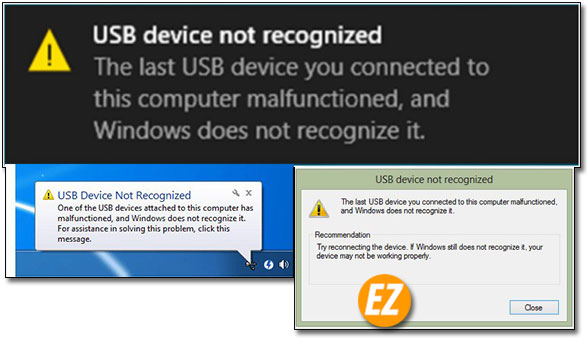 Lỗi USB Device Not Recognized