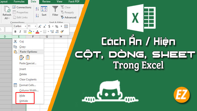 Cách hiện cột dòng sheet trong Excel