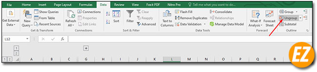 Chọn Ungroup