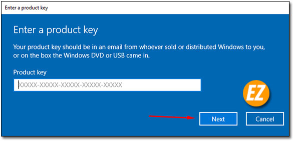 Dán Key Windows 10