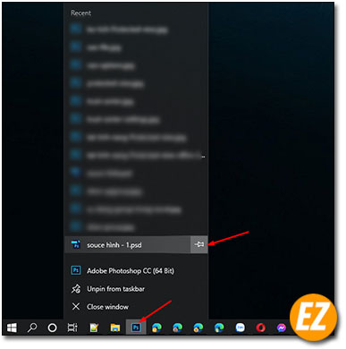 Ghim file thuộc phần mềm tên taskbar