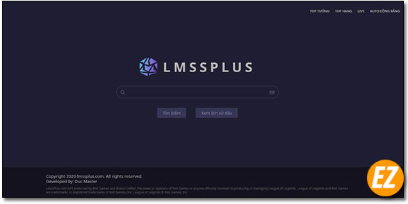 Giao điện website LMSS