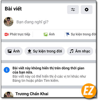 Kết quả ẩn post thay đổi ảnh bìa Facebook trên điện thoại