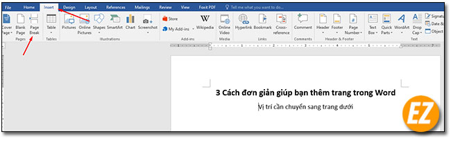 Chọn Page Break