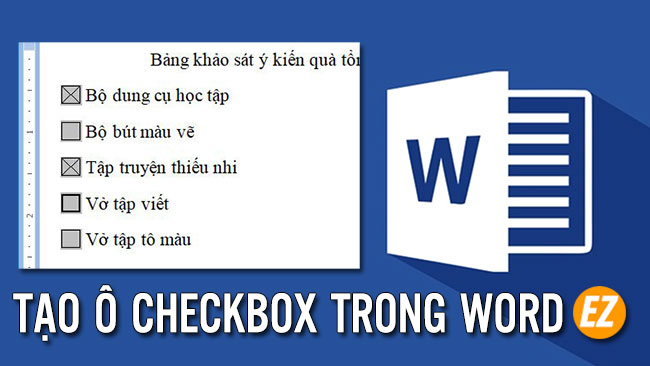 Tạo ô checkbox trong word