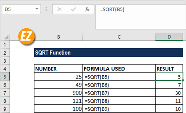 Hàm căn bậc 2 trong Excel