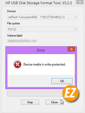 Usb có lỗi Device media is write-protected làm sao sửa?