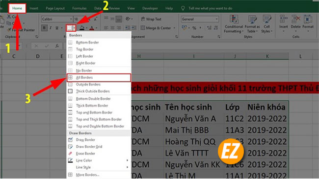 Cách tạo bảng trong Excel đơn giản cực kỳ