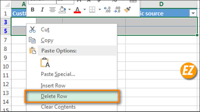 Hướng dẫn xóa tất cả các những dòng trống trong File Excel.