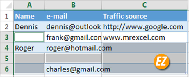 Hướng dẫn xóa tất cả các những dòng trống trong File Excel.