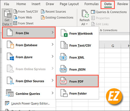 Chèn PDF vào Excel