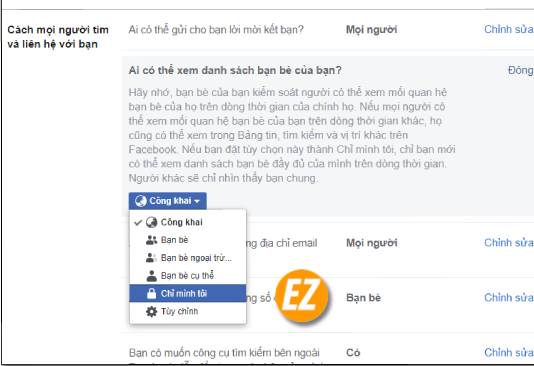 cách ẩn danh sách bạn bè trên Facebook trên diện thoại và máy tính