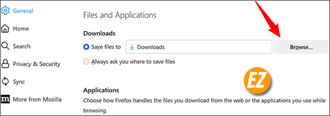 Cách thay đổi thư mục Download mặc định firefox