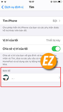 Chia sẻ vị trí trên Iphone