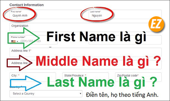 First Name là gì? Last Name là gì? Có khác với tên thường không?