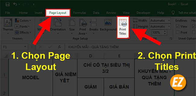 Cách lặp lại tiêu đề trong Excel