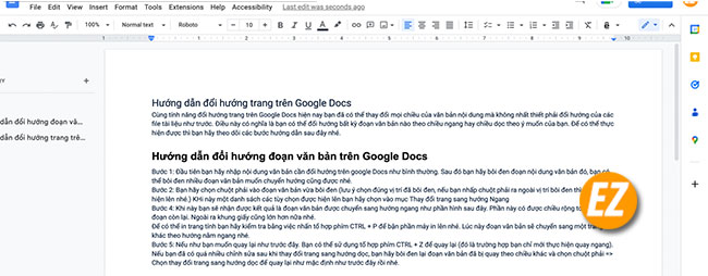Hướng dẫn đổi hướng trang trên Google Docs