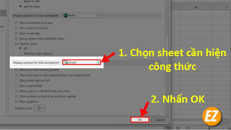 Cách hiển thị côgn thức trong Excel trên mọi phiên bản