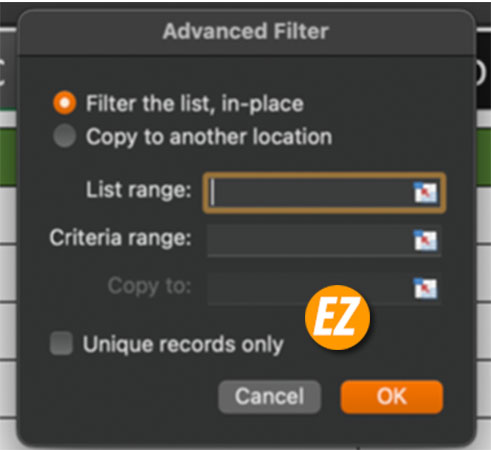 cách sử dụng Advanced filter để lọc dữ liệu trong excel
