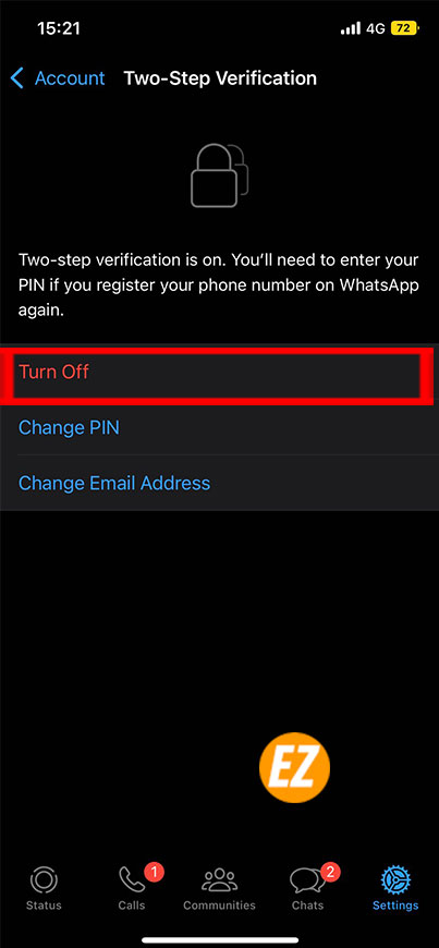 kích hoạt bảo mật 2 lớp whatsapp
