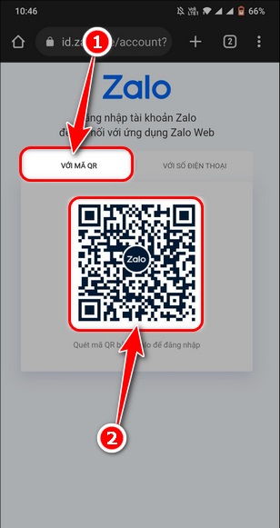 Đăng nhập Zalo Web trên điện thoại