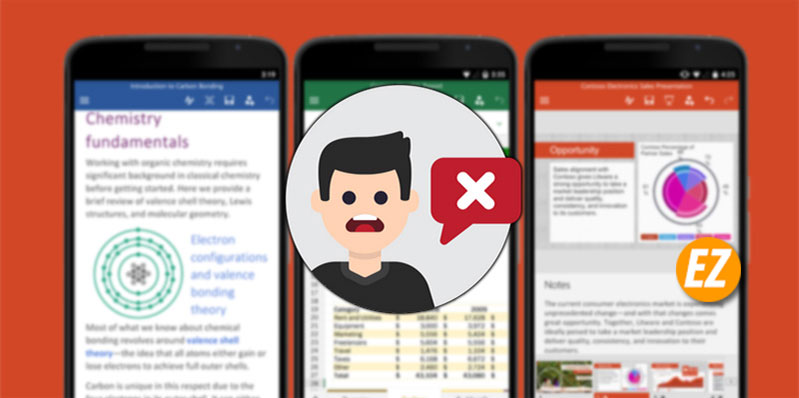 lỗi không mở được file Word, PowerPoint, excel trên điện thoại