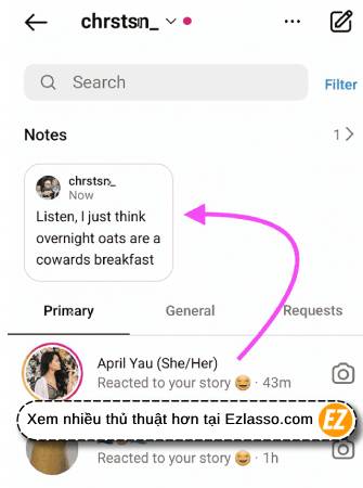 tính năng Notes trên Instagram