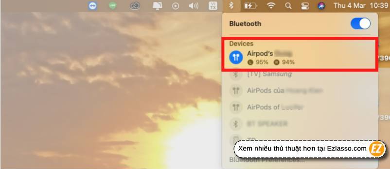 kết nối AirPods với MacBook và laptop windows