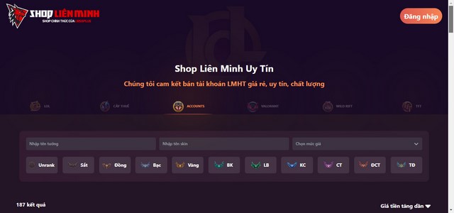 Shop Liên Minh - Shop Account LMHT chính thức của LmssPlus