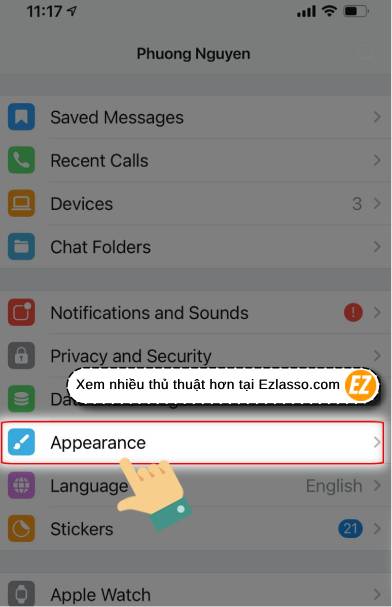 Bật Dark Mode telegram - bật chế độ ban đêm tự động