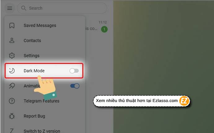 Bật Dark Mode telegram - bật chế độ ban đêm tự động