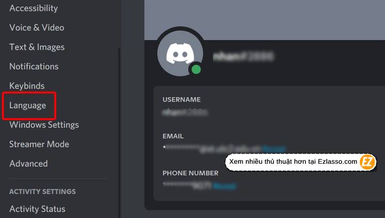 đổi ngôn ngữ Discord sang tiếng Việt