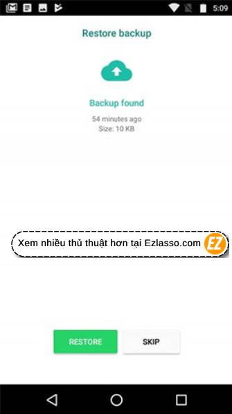 khôi phục tin nhắn trên WhatsApp