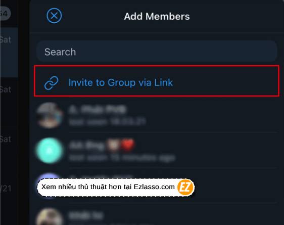 lấy link nhóm telegram để mời bạn bè tham gia nhóm