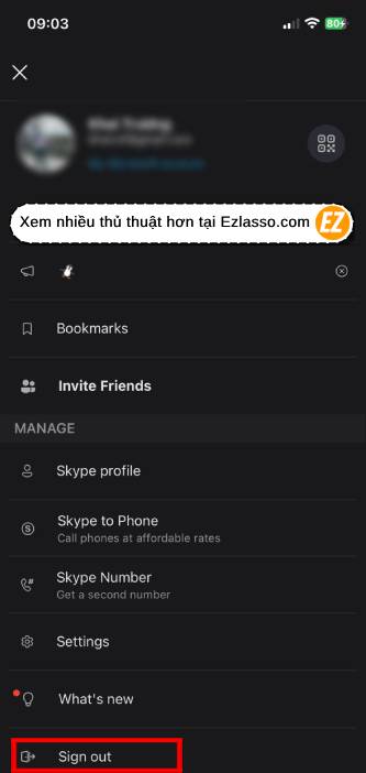 cách đăng xuất skype trên điện thoại