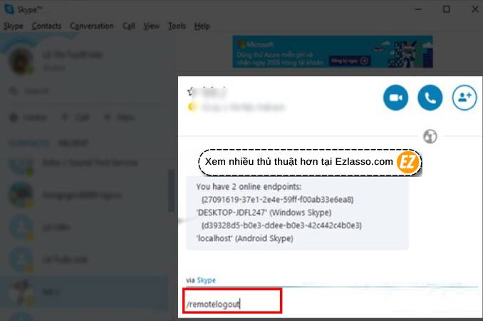 cách đăng xuất skype trên điện thoại