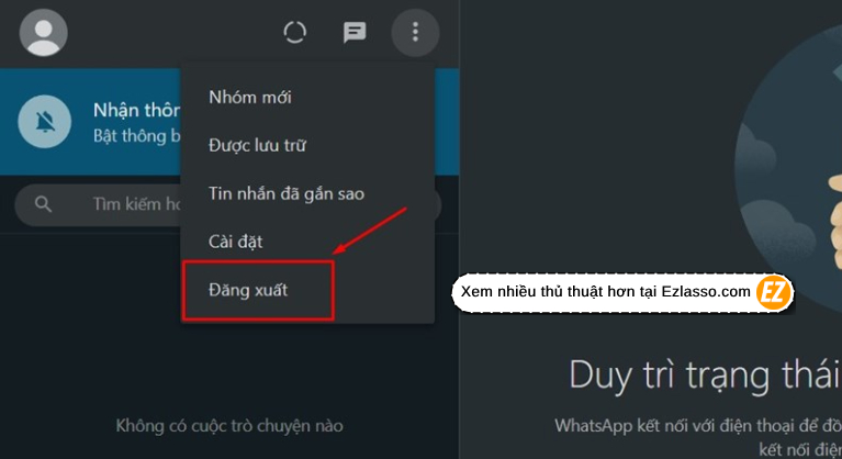 Cách Đăng Xuất WhatsApp