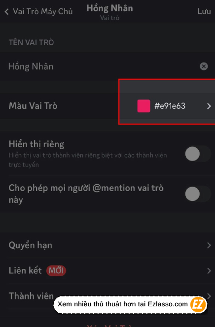 cách đổi màu tên trong discord