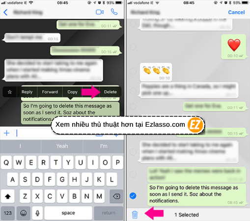 Cách Xóa Tin Nhắn Đã Gửi Trên WhatsApp