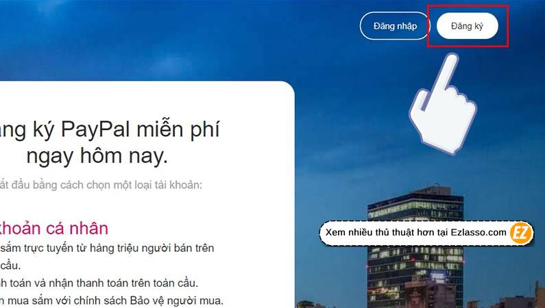 cách tạo tài khoản Paypal