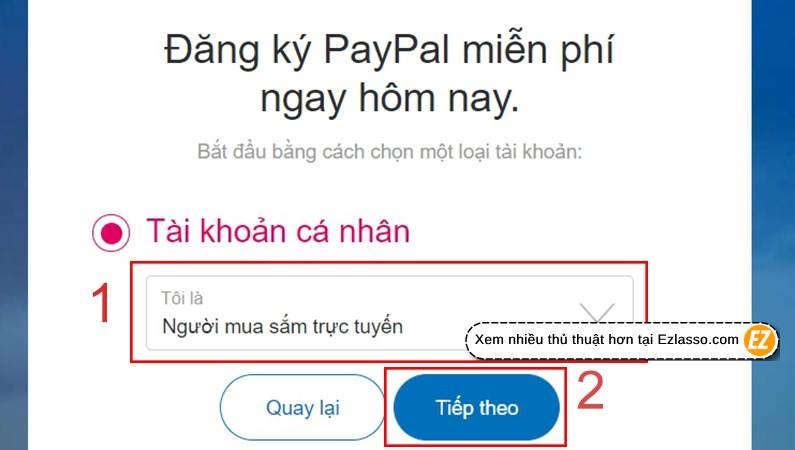 cách tạo tài khoản Paypal